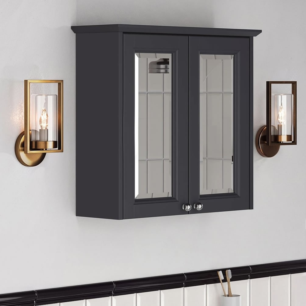 Heritage Caversham 540mm Graphite Double Door Mirror Cabinet - Lifestyle